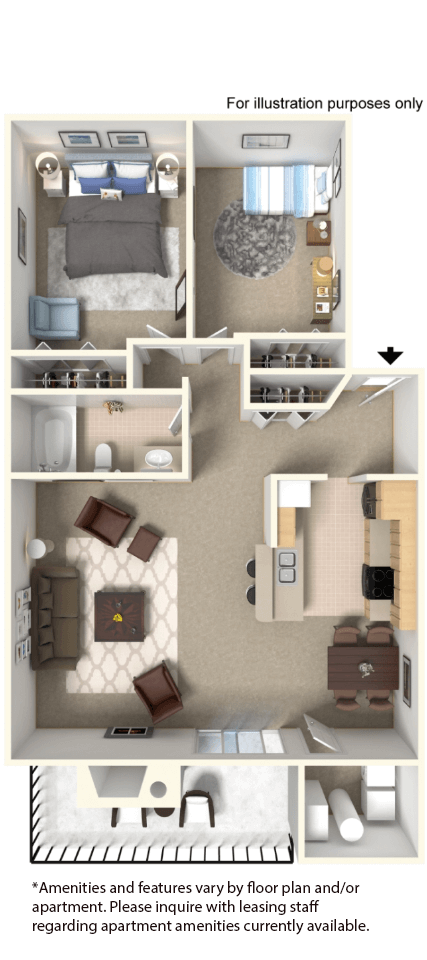 two bedroom one bath 960 square feet floor plan,Spacious 2 Bedrooms Kentwood MI