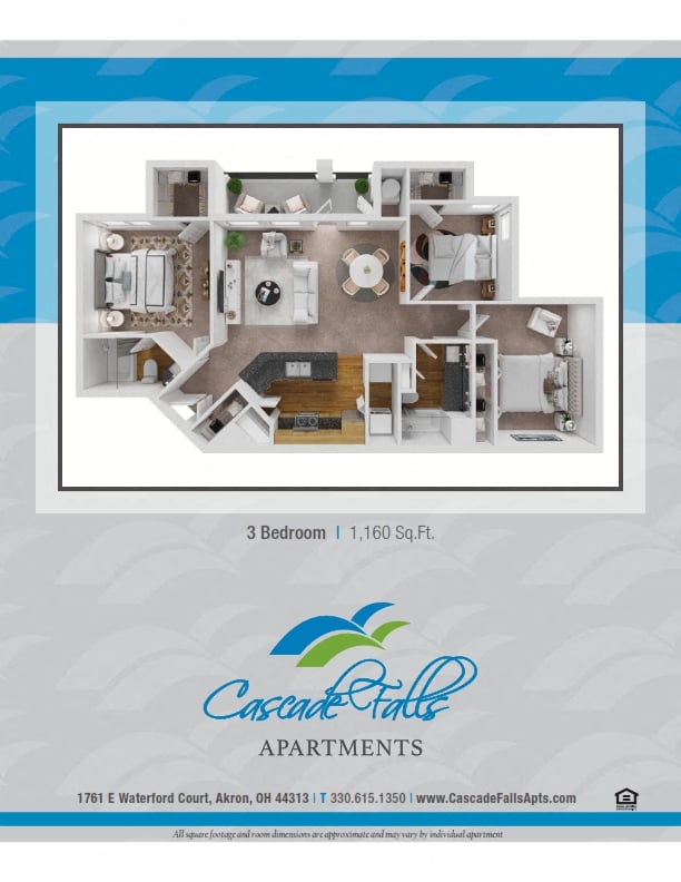 Three Bedroom floor plan