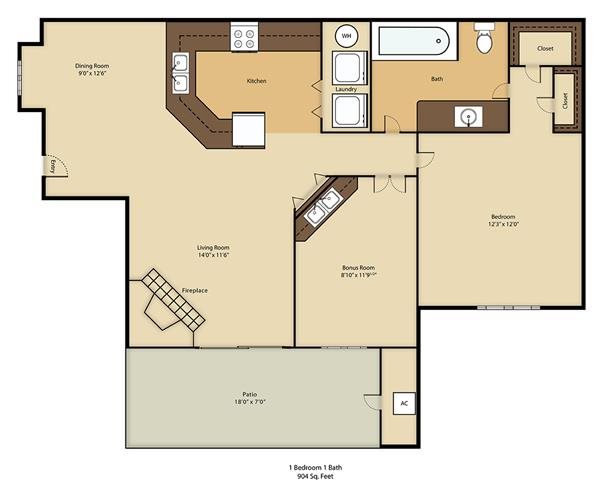 A4 Floor Plan A4 Floor Plan at Balcones Club, Austin
