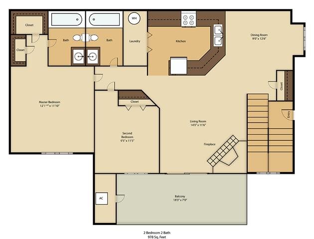 B1 Floor Plan B1 Floor Plan at Balcones Club, Austin, TX, 78750