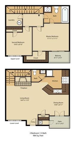 B2 Townhome Floor Plan B2 Townhome Floor Plan at Balcones Club, Texas