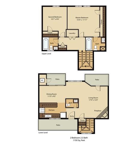 B3 Townhome Floor Plan B3 Townhome Floor Plan at Balcones Club, Austin, TX, 78750