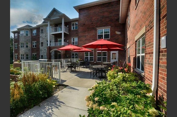 Screened patio/balcony at Highlands at Riverwalk Apartments 55+, Mequon, WI,53092