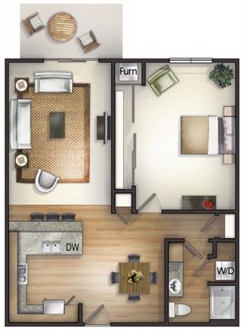 Floor plan Floor plan at Highlands at River Crossing Apartments , Winneconne