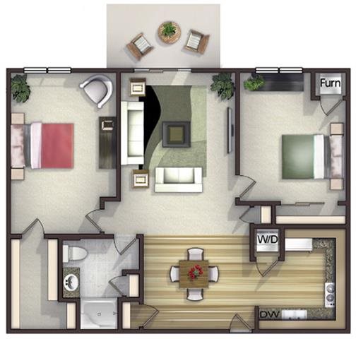 Floor plan Floor plan at Highlands at River Crossing Apartments , Winneconne, WI 54986