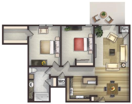 Floor plan Floor plan at Highlands at River Crossing Apartments , Winneconne