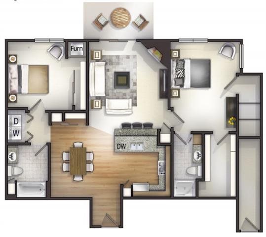 Floor plan Floor plan at Highlands at River Crossing Apartments , Wisconsin 54986