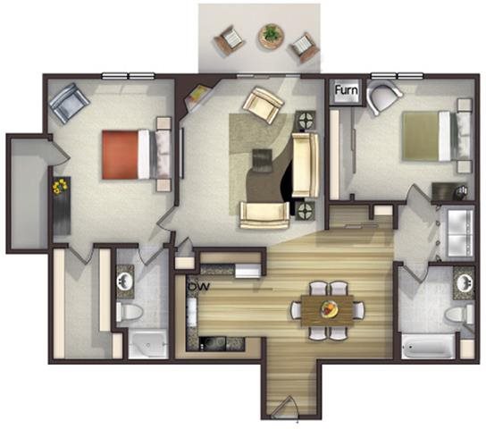Floor plan Floor plan at Highlands at River Crossing Apartments , Winneconne, WI 54986