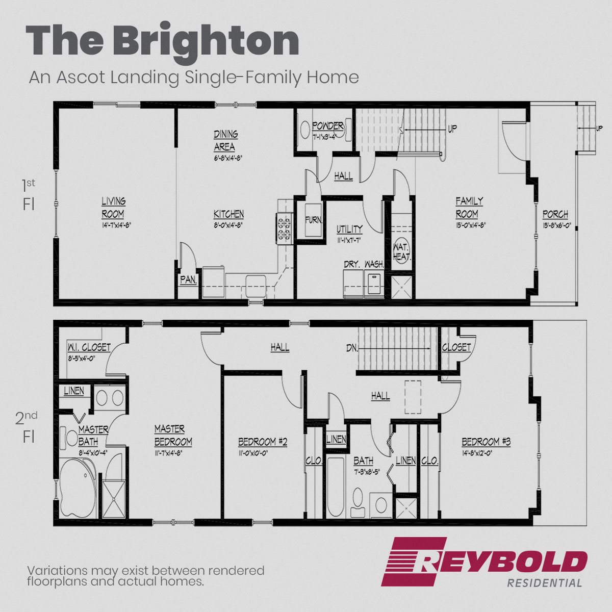 A floorplan of the Brighton single-family home at Ascot Landing