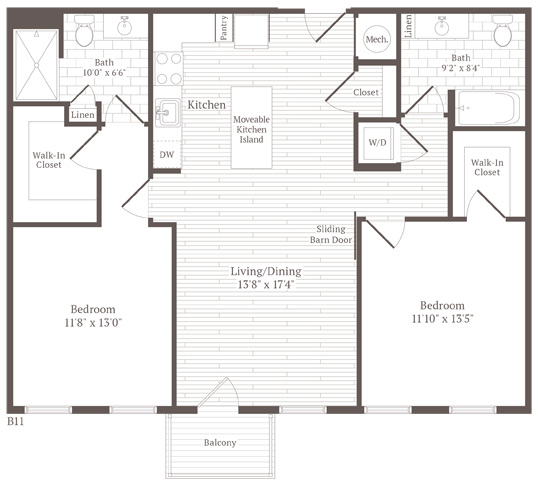 Floor Plan Image of Apartment Apt 312