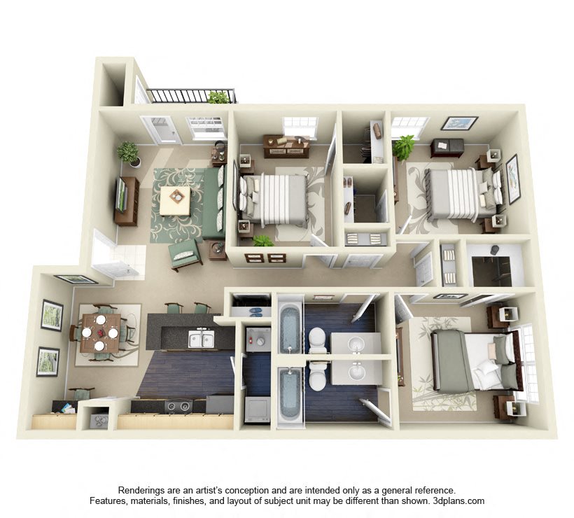 Mahogany Floorplan - 3 bed, 2 bath, 1,124 square feet. Mahogany Floorplan - 3 bed, 2 bath, 1,124 square feet.