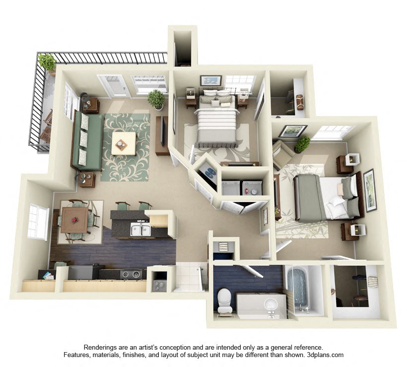 Elm Floorplan - 2 bed, 1 bath, 896 square feet. Elm Floorplan - 2 bed, 1 bath, 896 square feet.