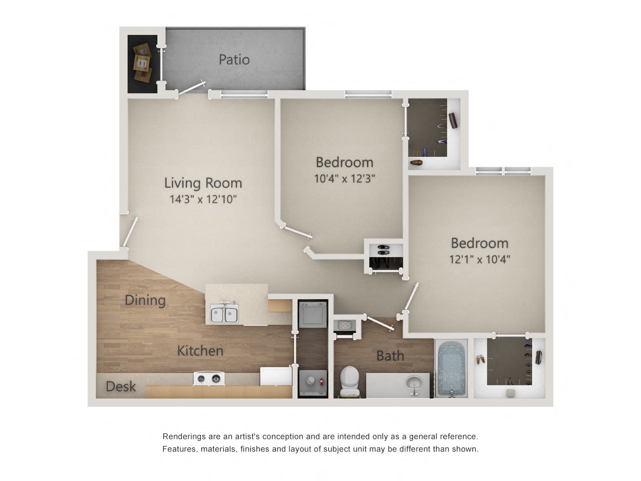 Maple Floorplan - 2 bed, 1 bath, 857 square feet. Maple Floorplan - 2 bed, 1 bath, 857 square feet.