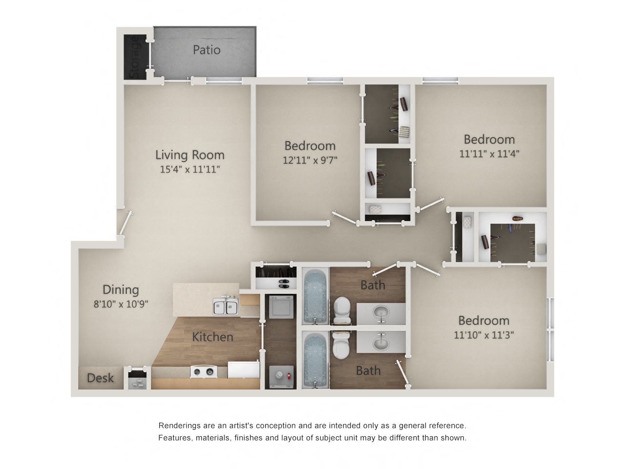 Willow Floorplan - 3 bed, 2 bath, 1,203 square feet. Willow Floorplan - 3 bed, 2 bath, 1,203 square feet.