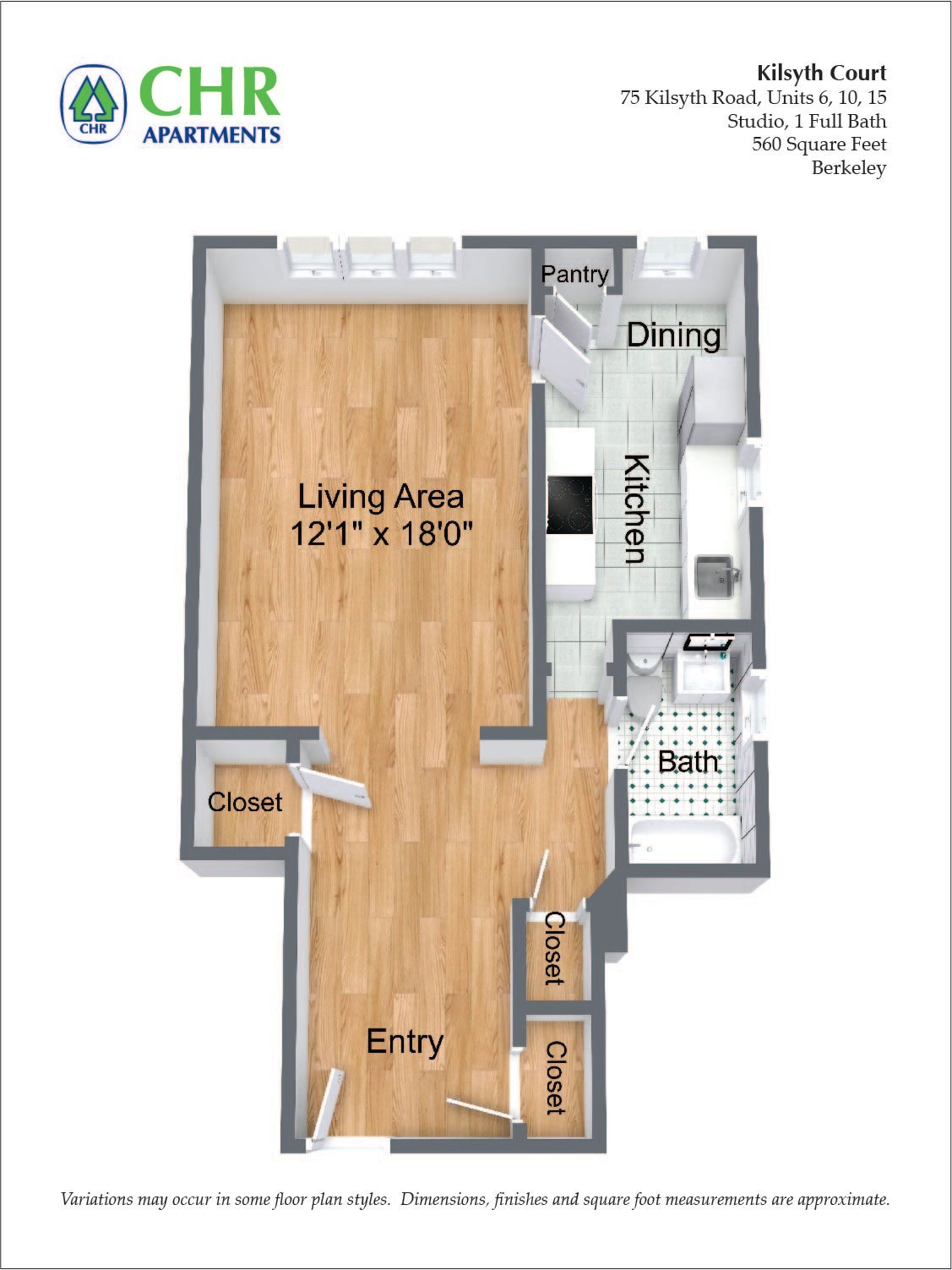 Click to view Floor plan Studio/1 Bath image 7