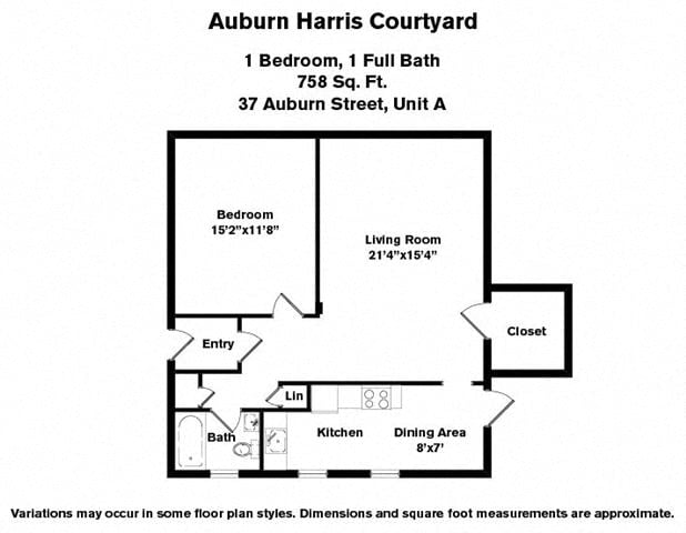 Floor plan 1 Bed/1 Bath image 2