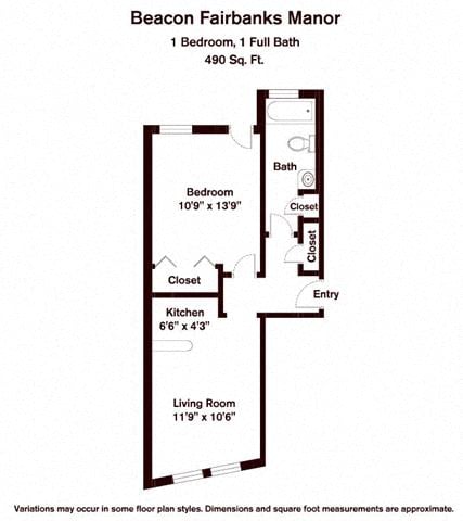 Floor plan 1 Bed/1 Bath image 4