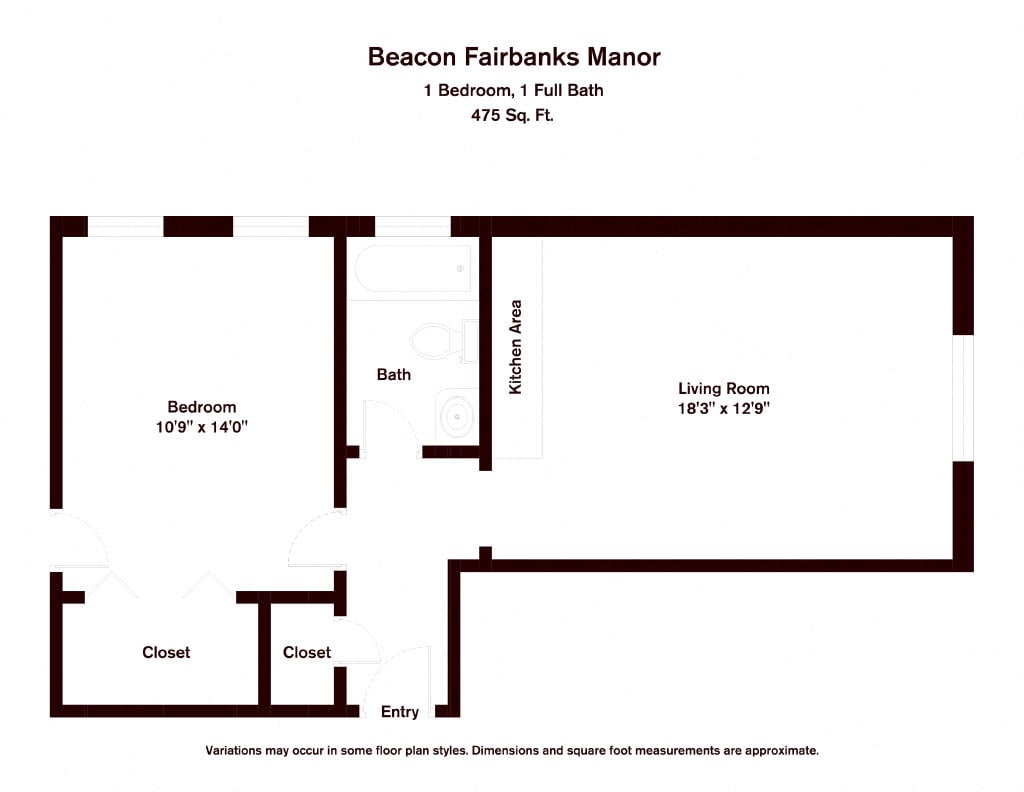 Floor plan 1 Bed/1 Bath image 1