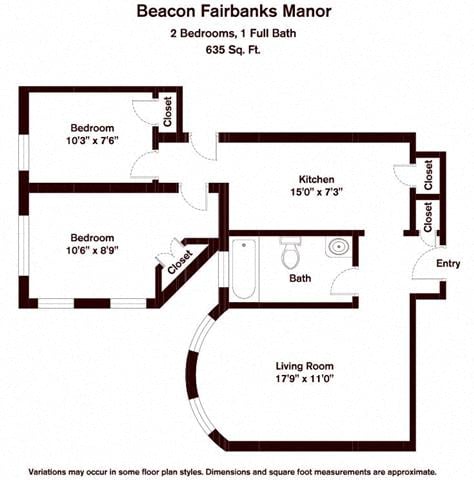 Floor plan 2 Bedroom image 1