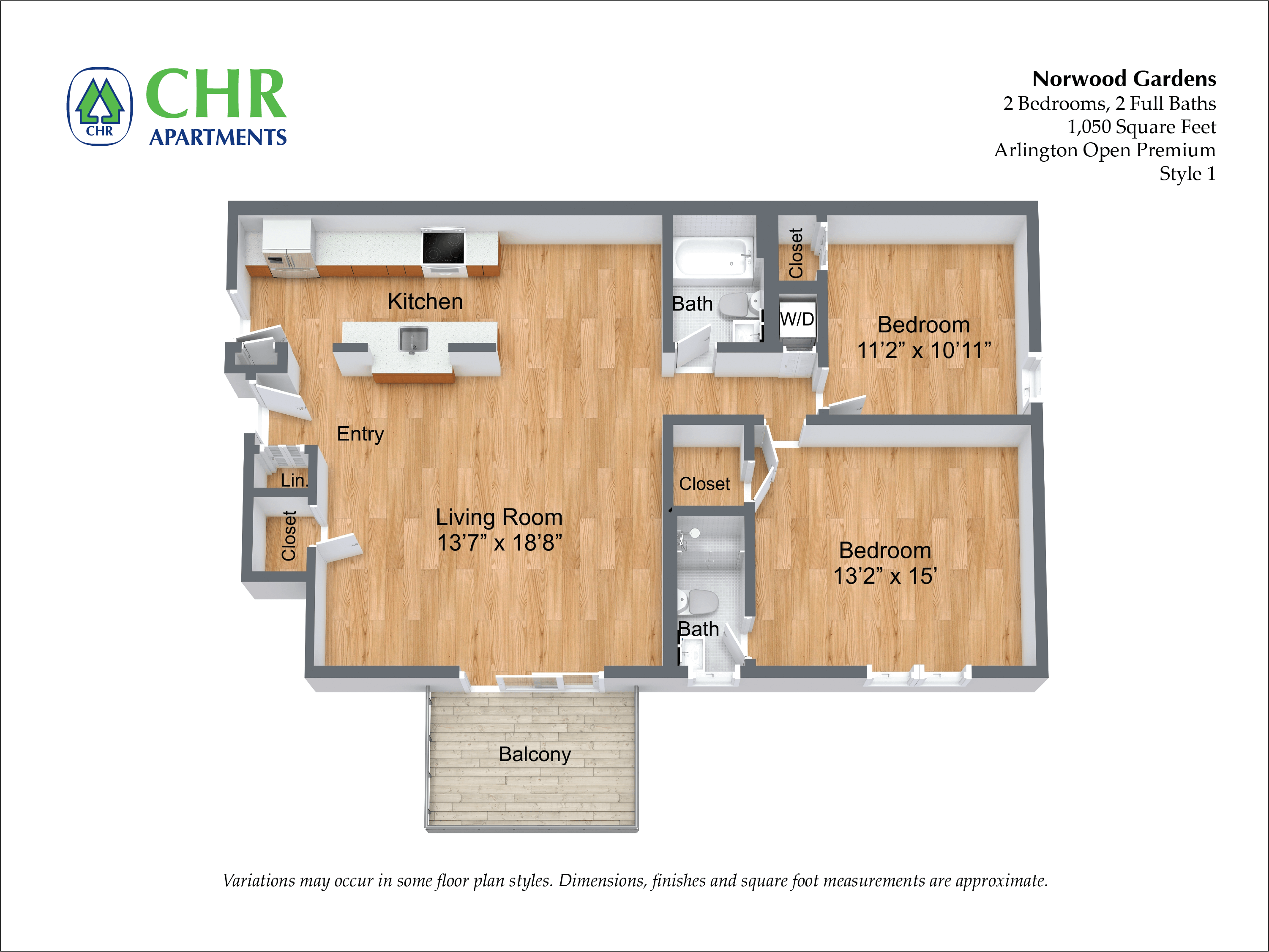 Click to view 2 Bedroom floor plan gallery