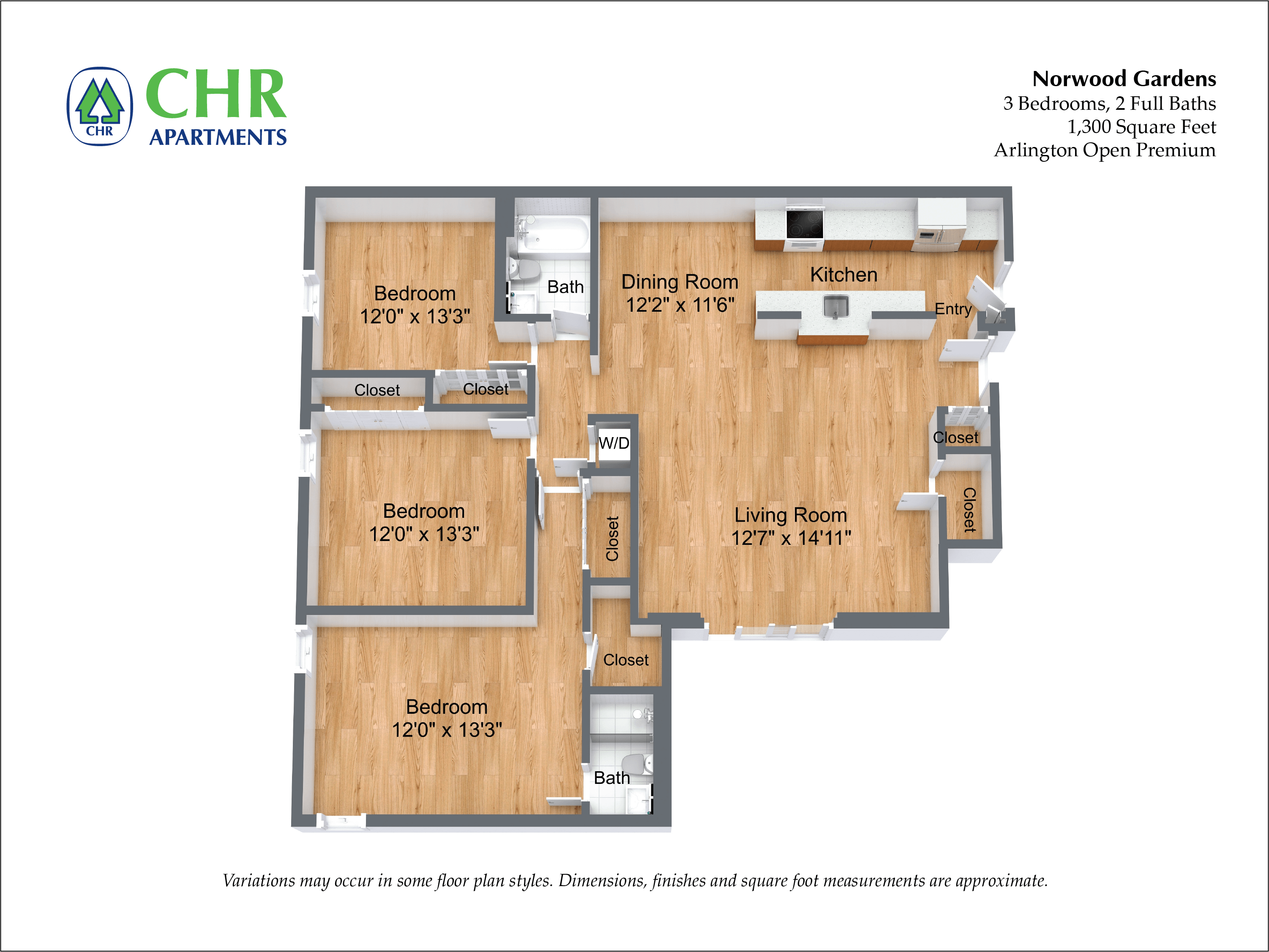 Floor plan 3 Bed/2 Bath image 2