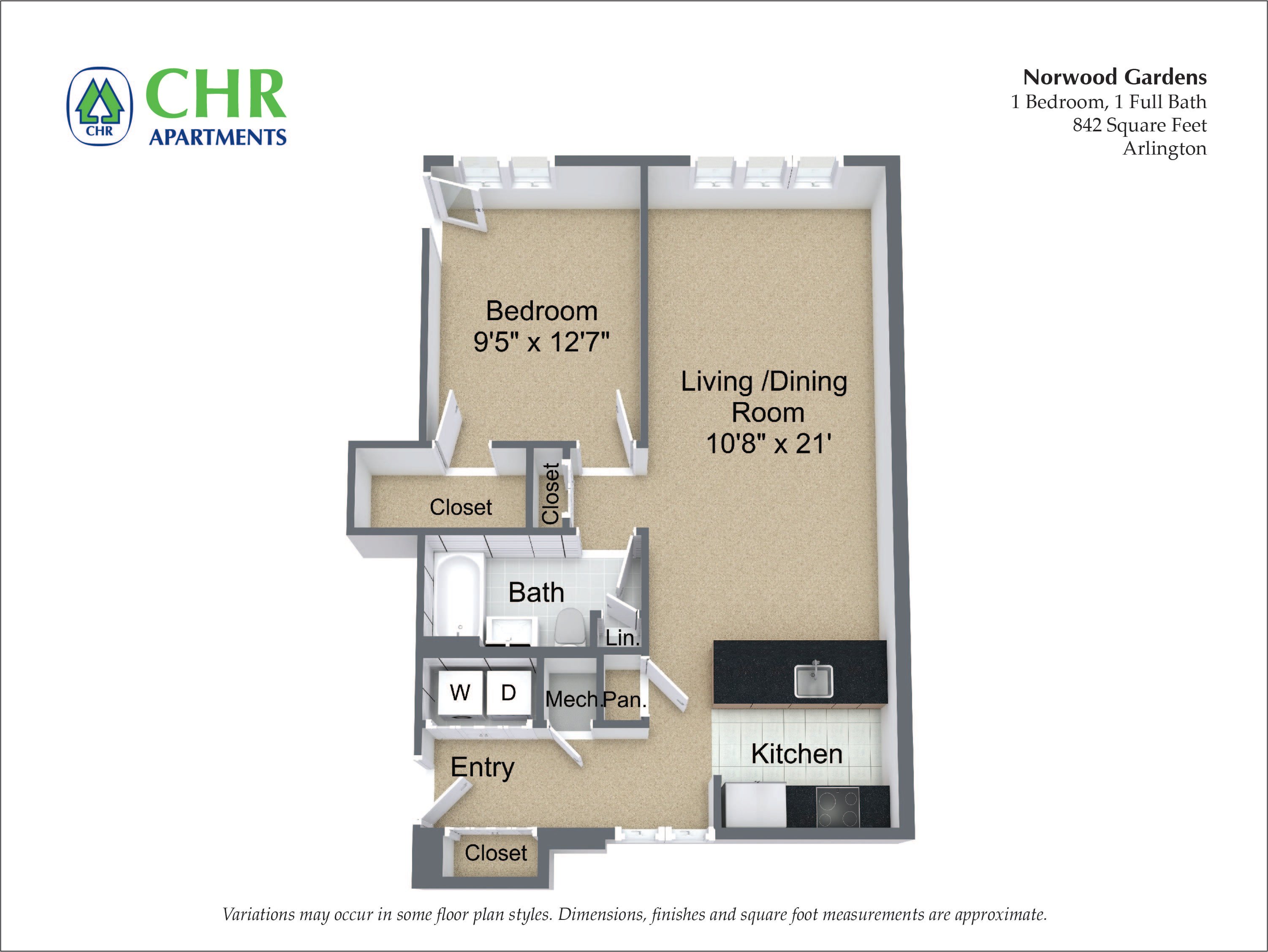 Click to view Floor plan 1 Bed/1 Bath - New image 1