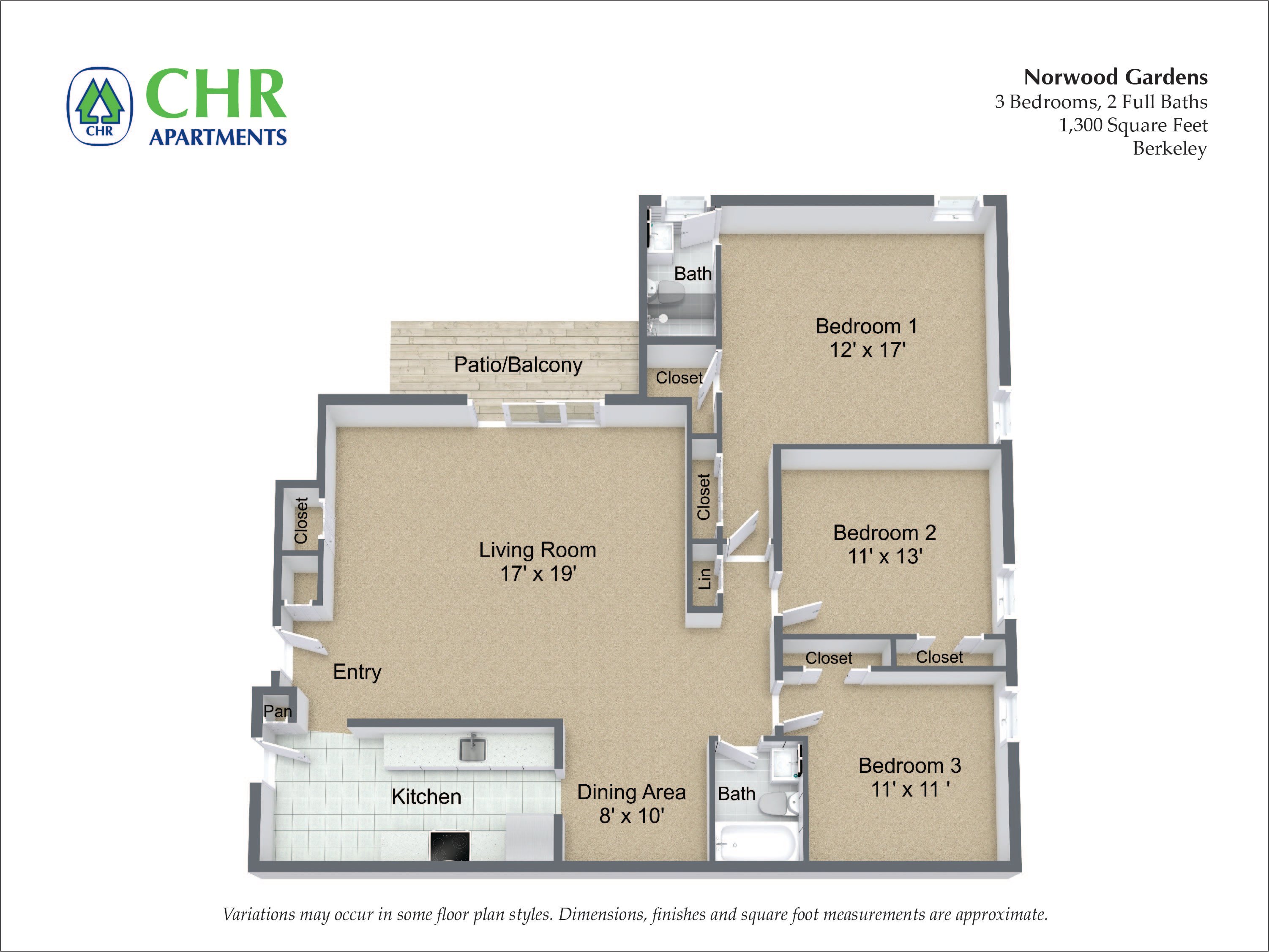 Click to view Floor plan 3 Bed/2 Bath image 1