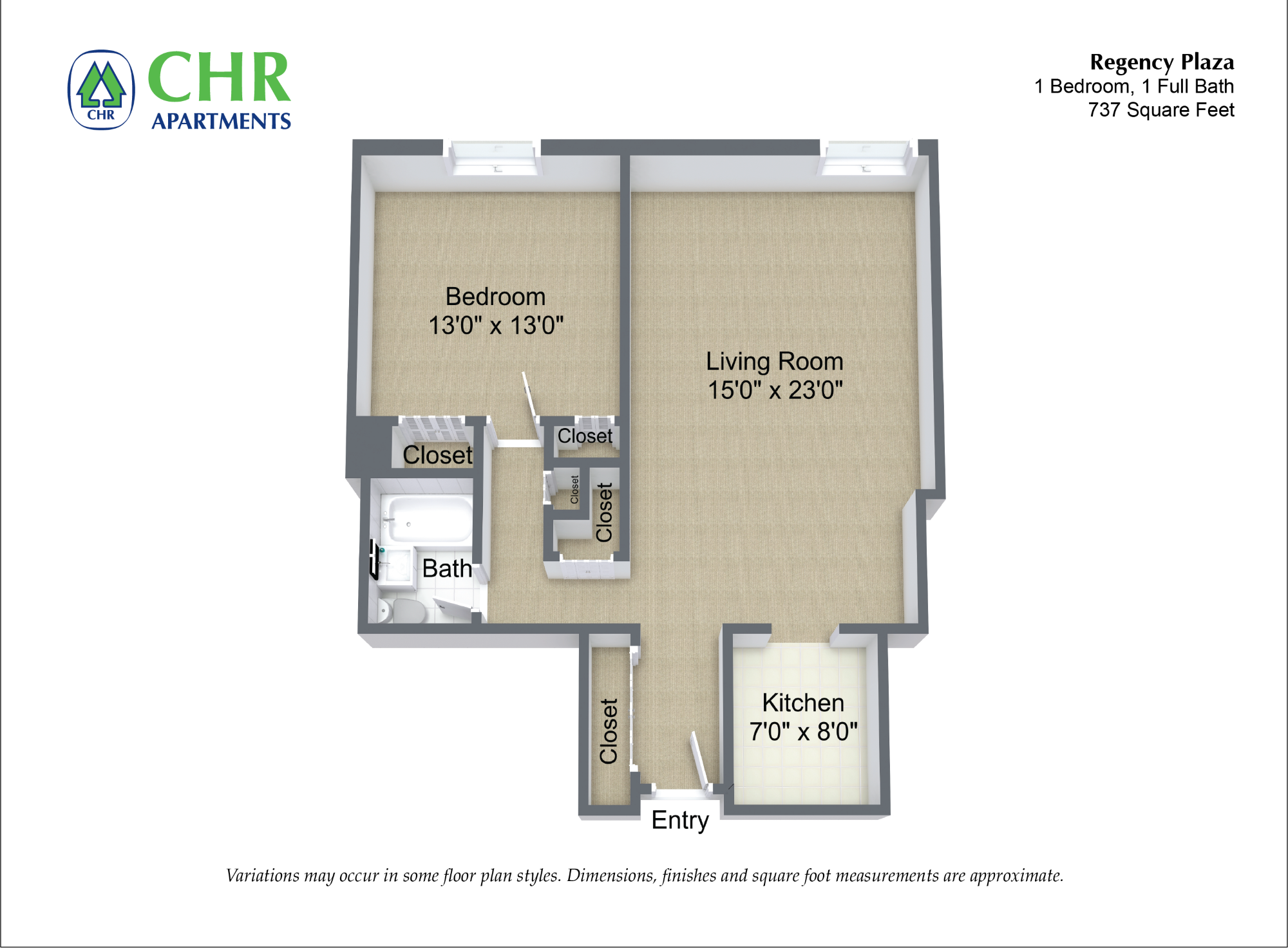 Floor plan 1 Bed/1 Bath image 4