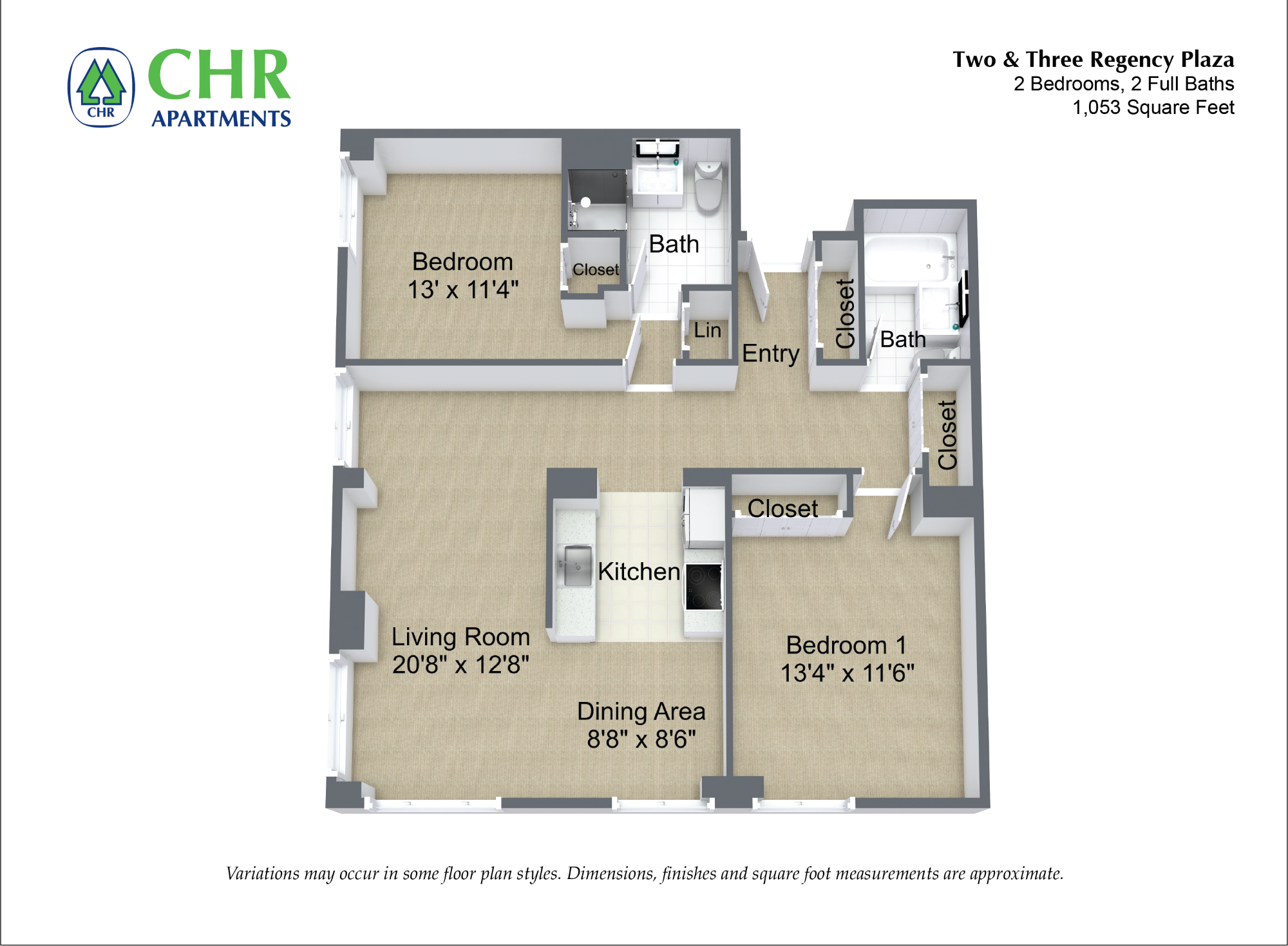 Floor plan 2 Bedroom image 3