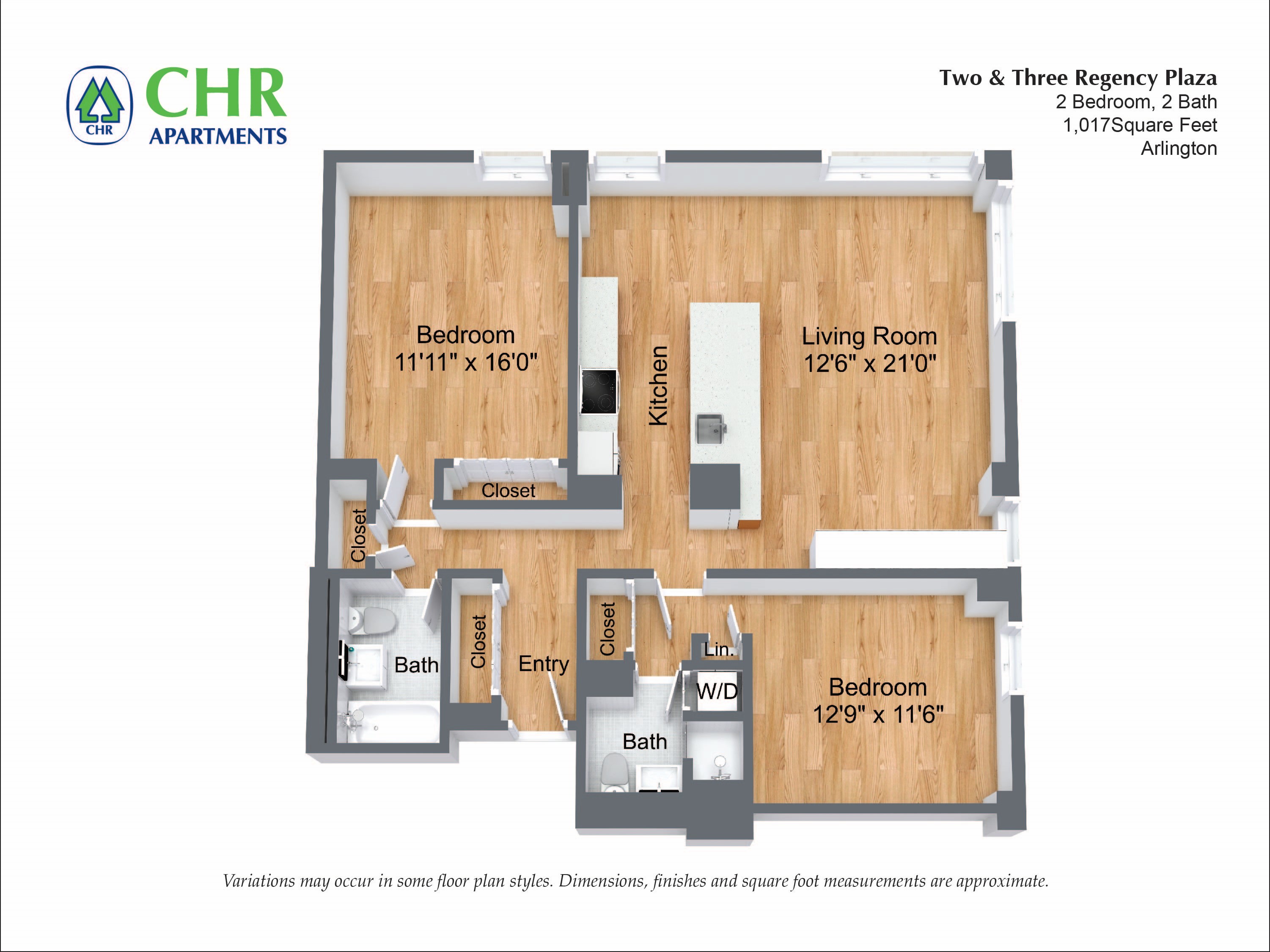 Click to view 2 Bedroom floor plan gallery