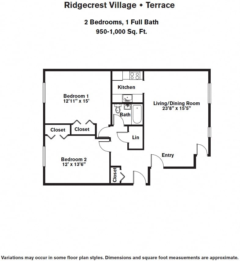 Click to view 2 Bedroom floor plan gallery
