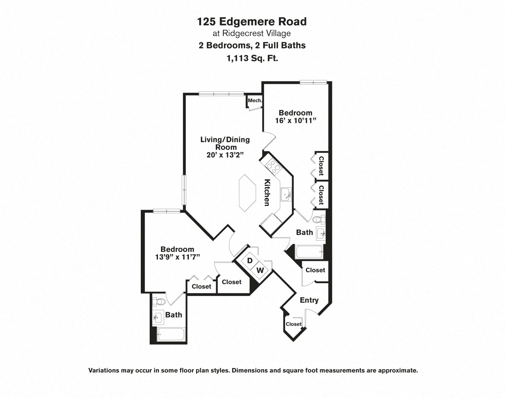 Click to view Floor plan 2 Bed/2 Bath - Edgemere image 3