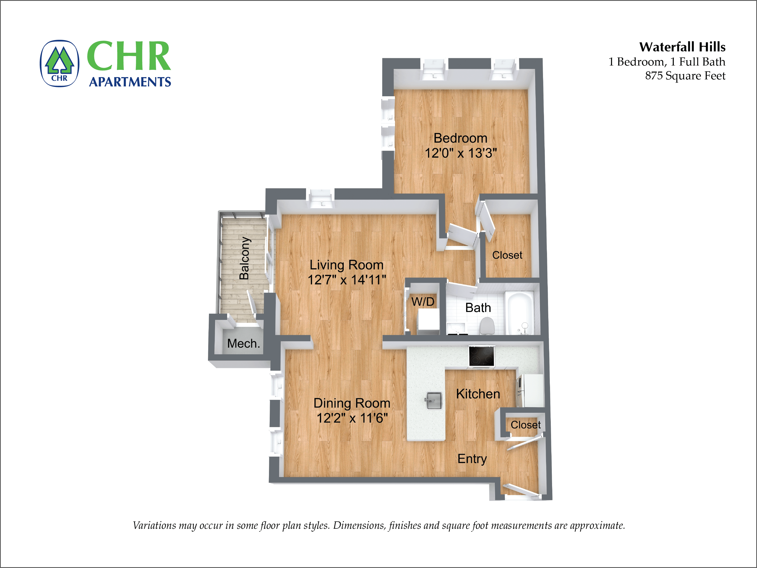 Floor plan 1 Bed/1 Bath image 3