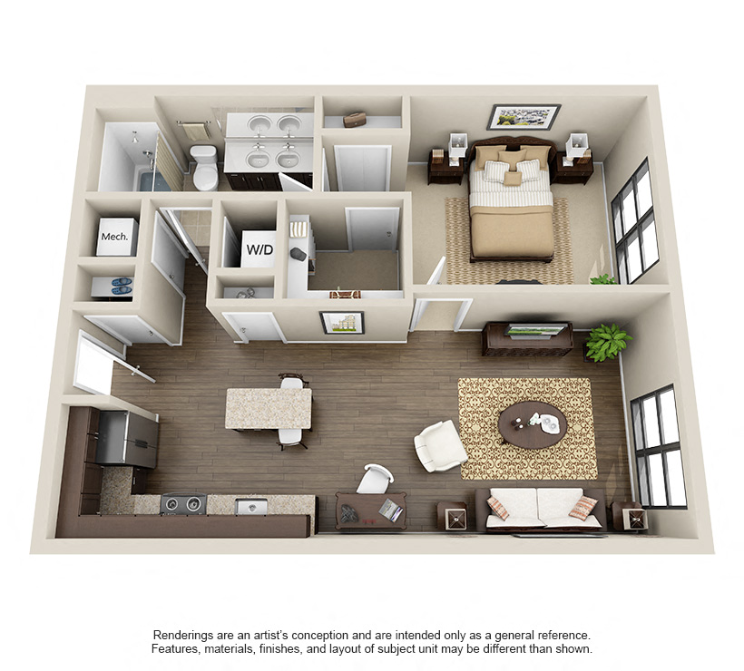 Floor Plan Image of Apartment Apt 223