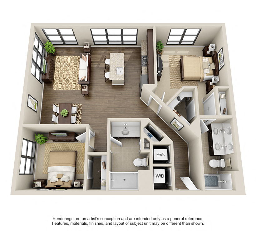 Floor Plan Image of Apartment Apt 611