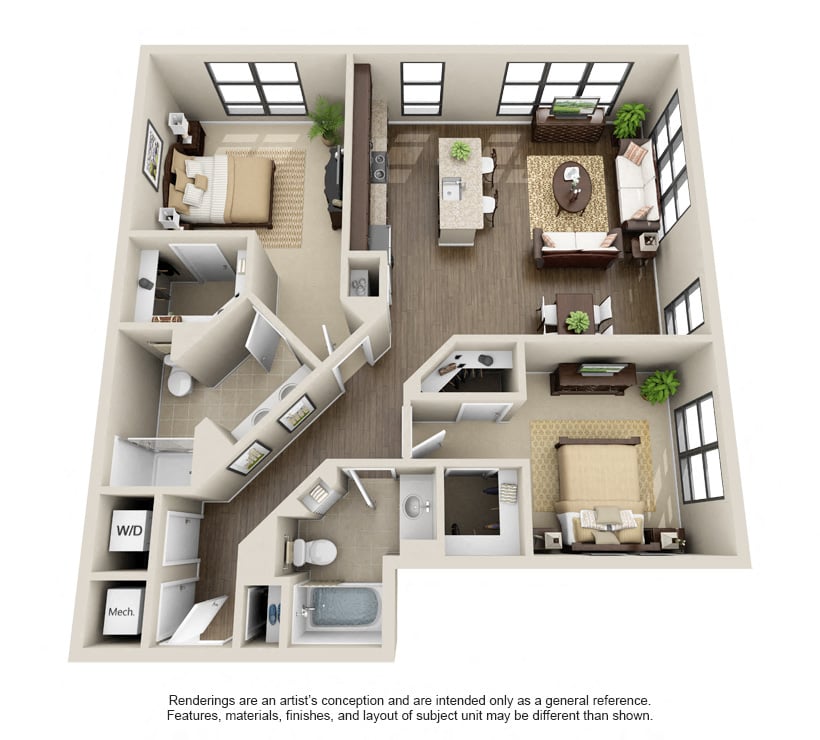 Floor Plan Image of Apartment Apt 112