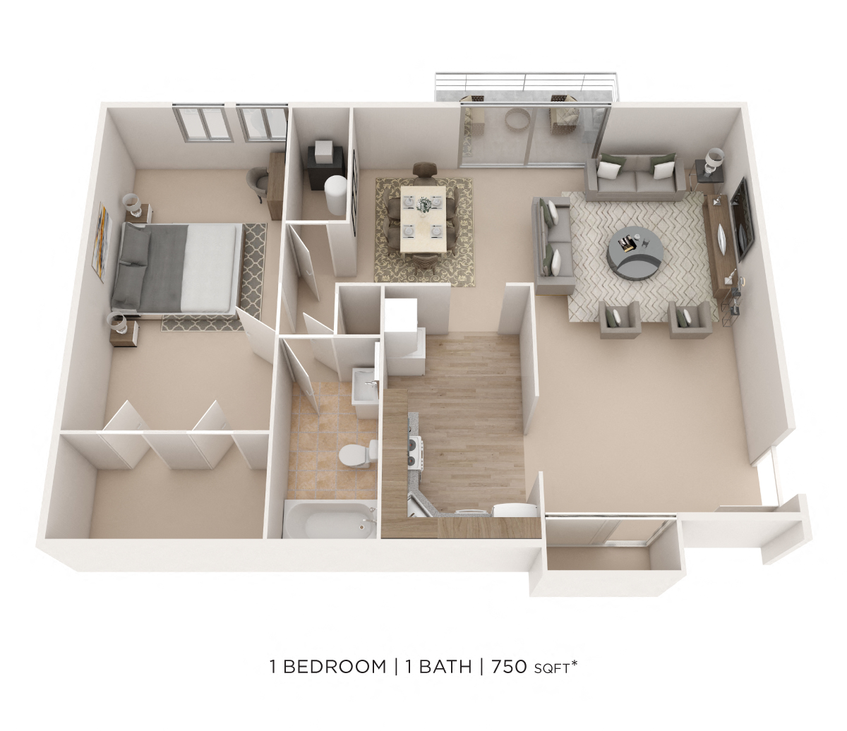 One Bedroom floor plan