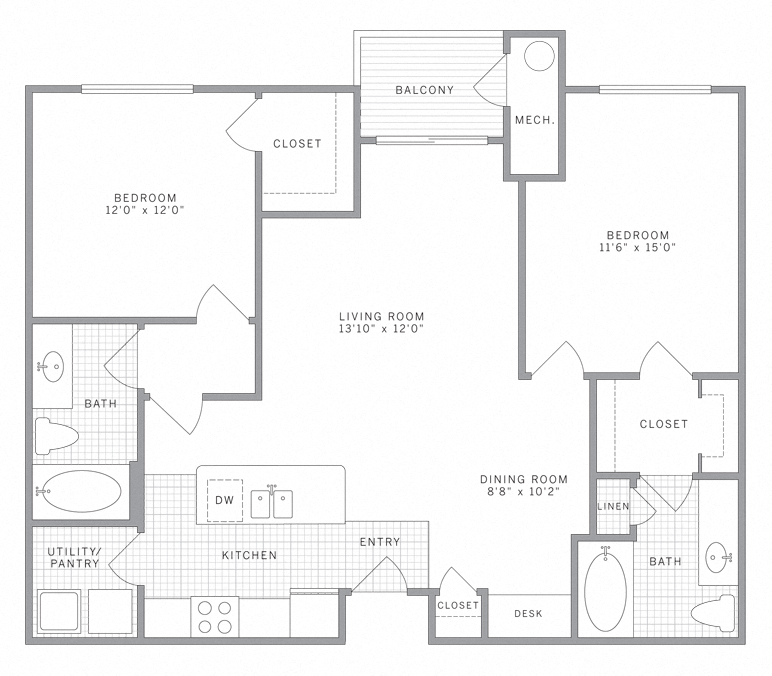 B1 Floor Plan at AVE Union, New Jersey, 07083
