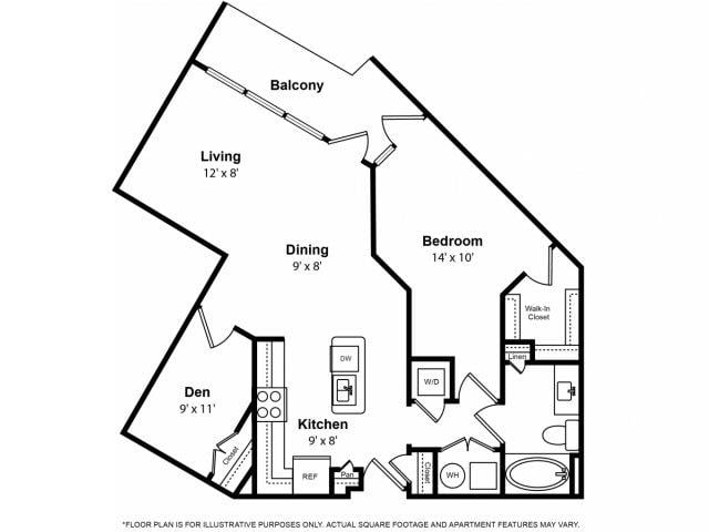 Passaic – One Bedroom w- Office Floorplan Image