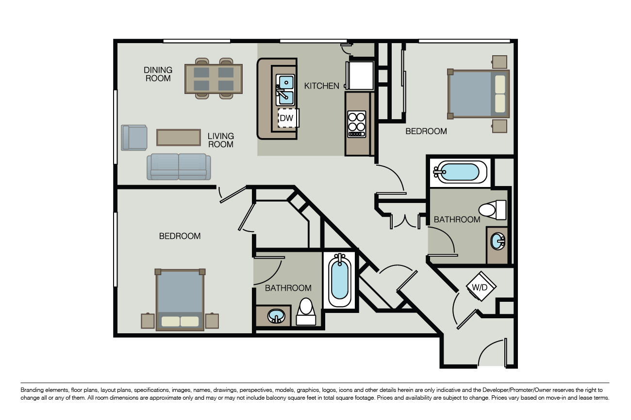 2 Bed |  2 Bath |  "apartment"