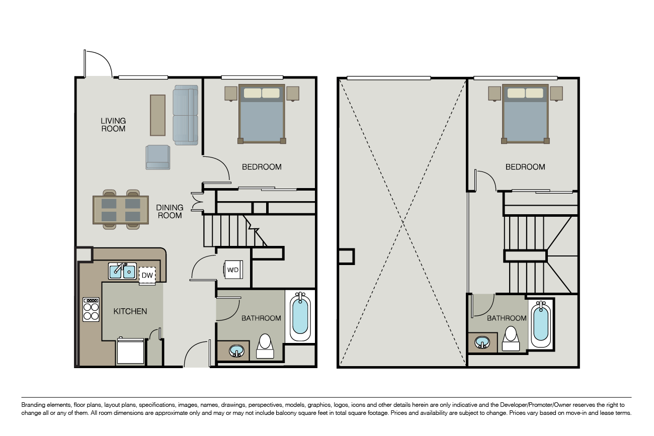 1 Bed |  2 Bath |  "apartment"