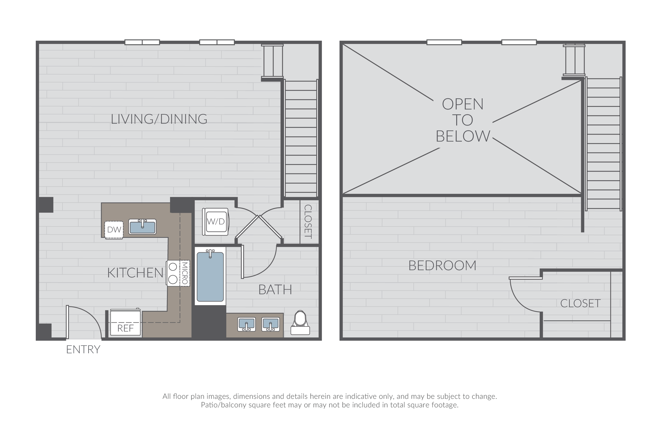 Amber (Open One Bedroom) floor plan image