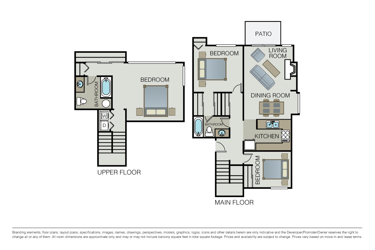 3 Bed 2 Bath floor plan image