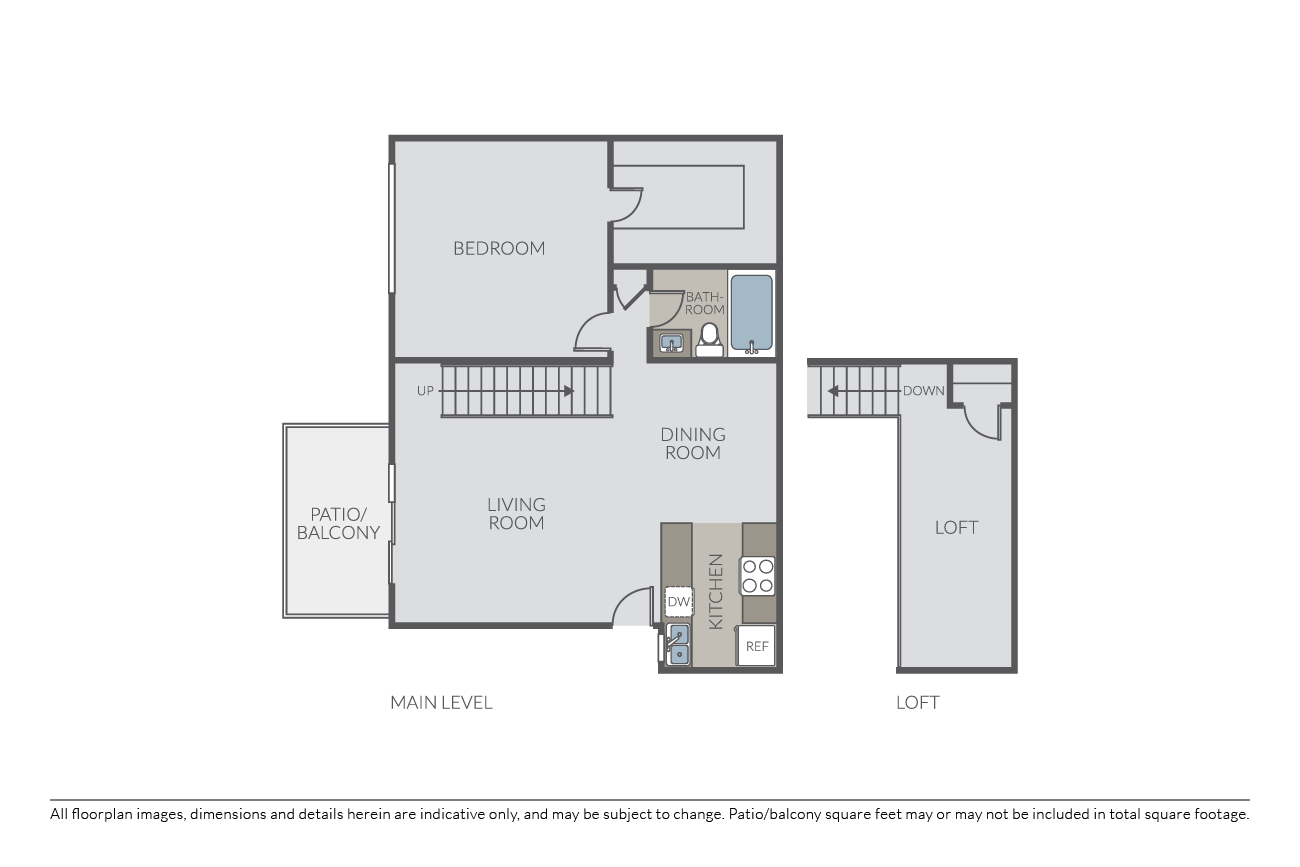 Plan 1B Loft floor plan