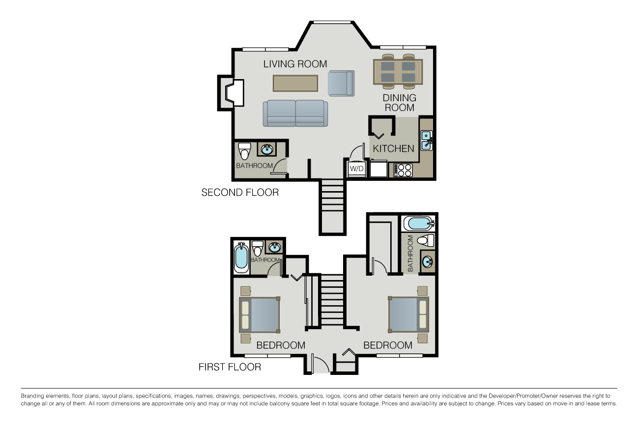 Plan 2D Townhome floor plan