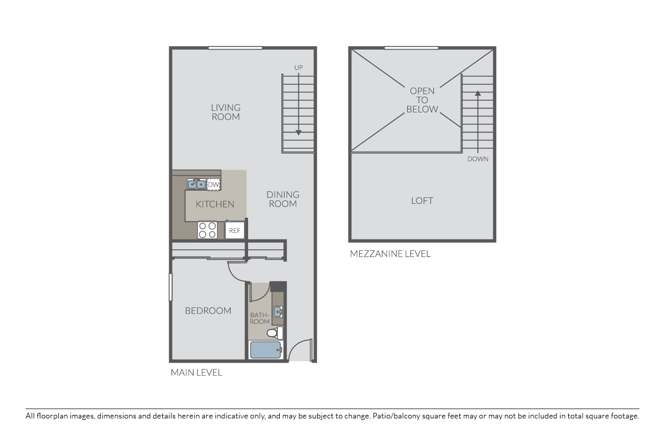 Plan 1B Loft floor plan