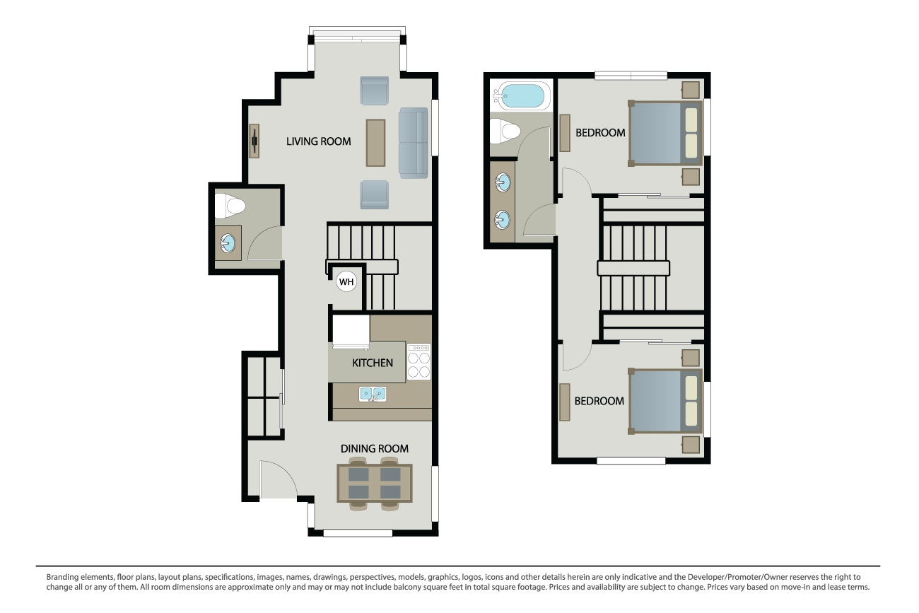 Plan 2B Townhome floor plan