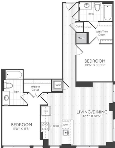 Apartment 1521 floorplan
