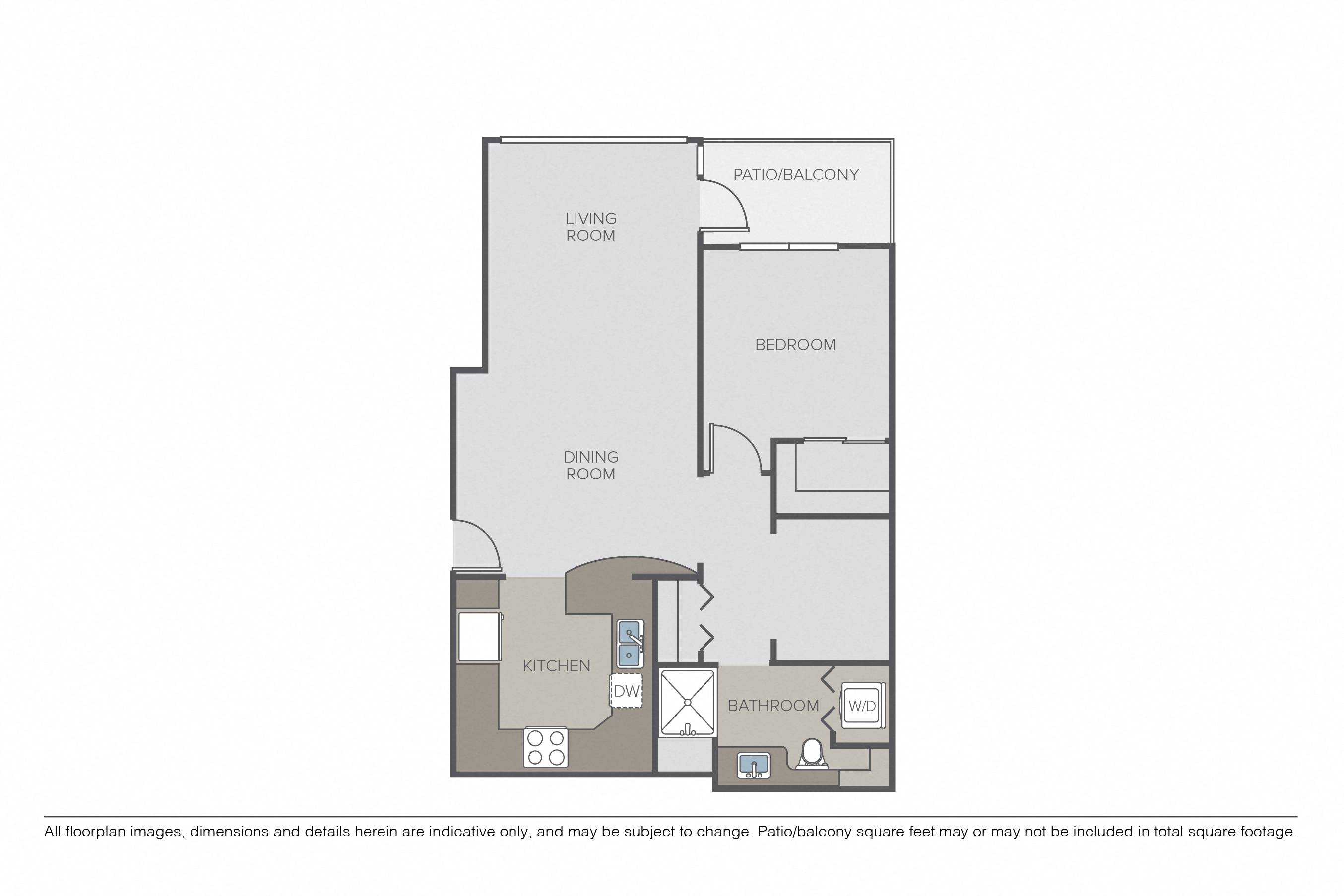 1 Bed 1 Bath A3 floor plan image
