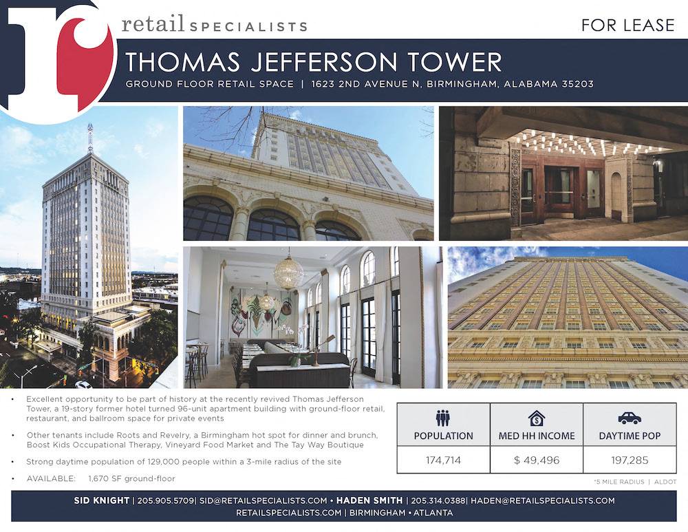 Thomas Jefferson Tower commercial real estate in downtown birmingham, al